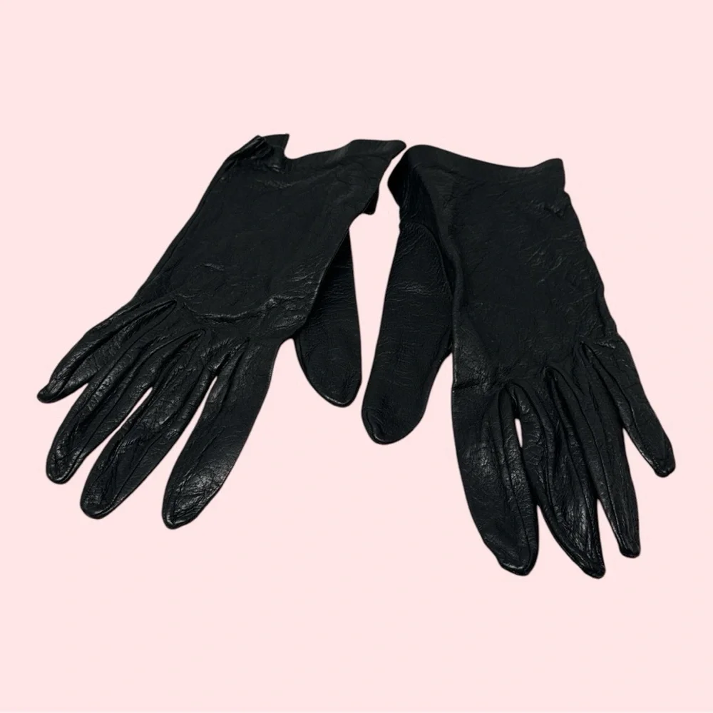 Vintage Leather Gloves 2 Pairs Black and Brown Extra Small